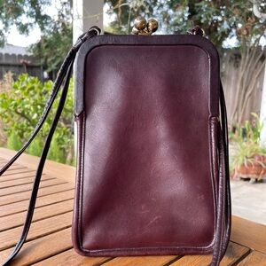 SOLD onOTHER PLATFORM SassyClassy Vintage Coach Burgundy Swinger Double Kisslock